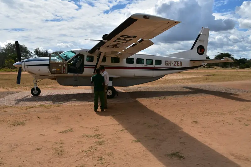 Light aircraft on a bush airstrip